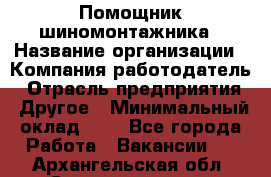 Помощник шиномонтажника › Название организации ­ Компания-работодатель › Отрасль предприятия ­ Другое › Минимальный оклад ­ 1 - Все города Работа » Вакансии   . Архангельская обл.,Северодвинск г.